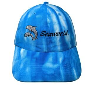 Seaworld Strapback Baseball Cap Blue One Size Adjustable Embroidered Jhats